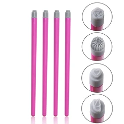 Butterfly Floral Nail Art Stamp Pen Set - Professional Dotting and Painting Manicure Tools, 3 - Piece Kit (4Pcs)
