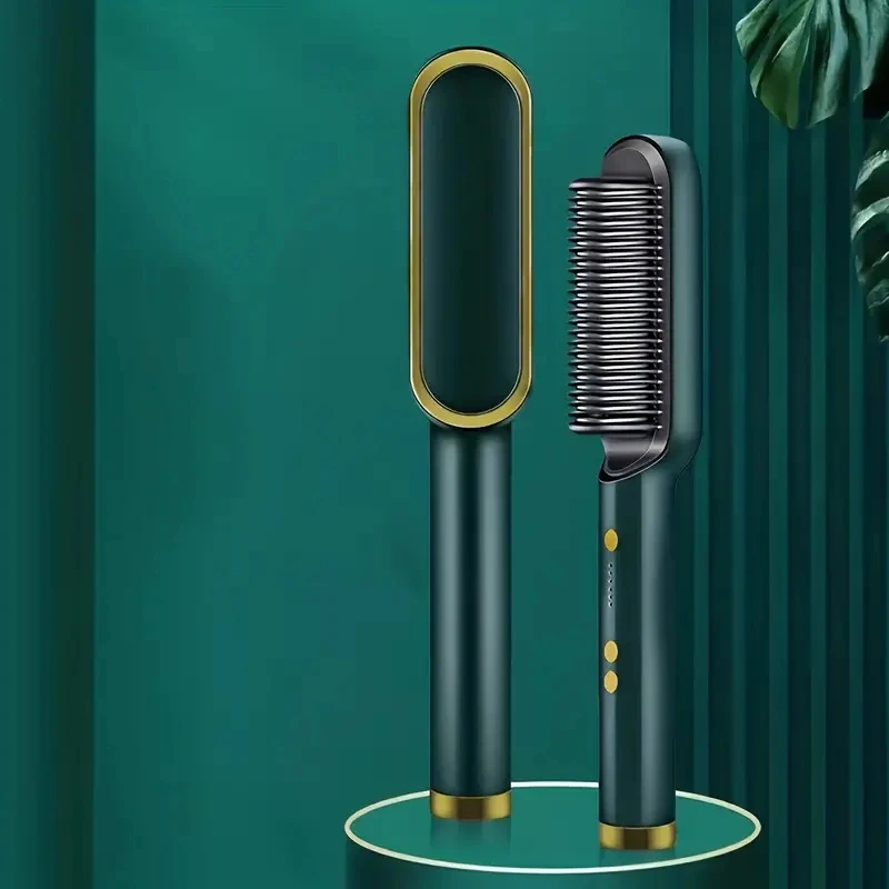 Hair Straightening Comb 1PC Plug Type Adjustable Temperature Anti-scald Design Improve Frizzy Hair- hair straightener comb