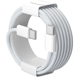 High - Speed 60W USB - C to USB - C Fast Charging Cable - 2m 2pcs (Ivory)