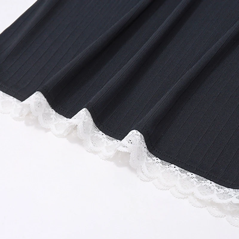 Vestido Fairycore Y2K para mujer, con encaje, hombros descubiertos, manga larga, ajustado, con lazo, para salir y fiestas.