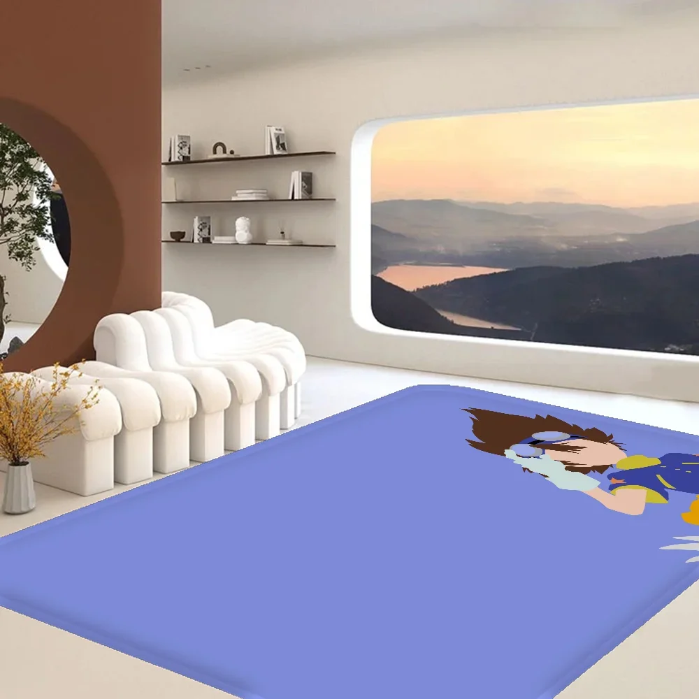 Digimon cartoon  Entrance Door Mat Washable Non-Slip Living Room Sofa Chairs Area Mat Kitchen Welcome Doormat 3