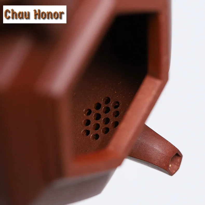 120ml Retro Yixing Purple Clay Teapots Artists Handmade Hexagonal Pot Raw Ore Purple Mud Tea Maker Kettle Zisha Tea Set Gift