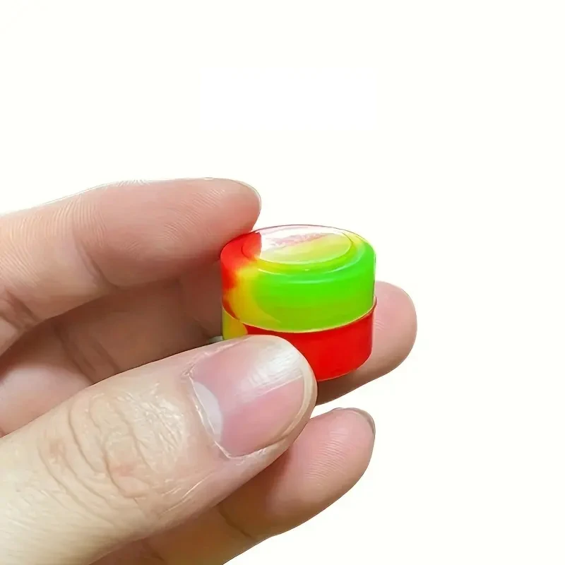 Nonstick Silicone Container Jar 3ML Oil Wax Storage Box Travel Face Cream Jar Liquid Cosmetic Ointment Container 5/10pcs