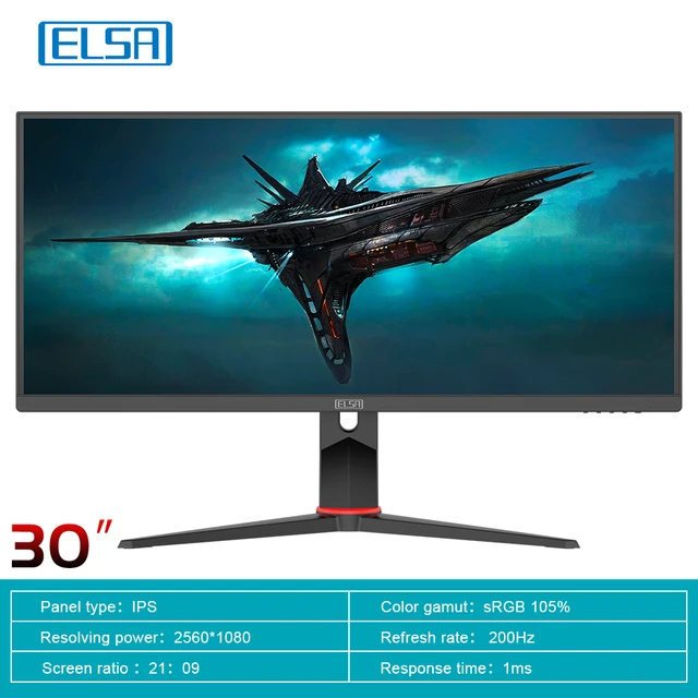 Tektonisch Gedateerd uitvoeren ELSA 30 Inch Monitor 100Hz/200 Hz IPS Desktop Monitor QHD Monitor Gaming  Tablet Screen Computer 2560*1080