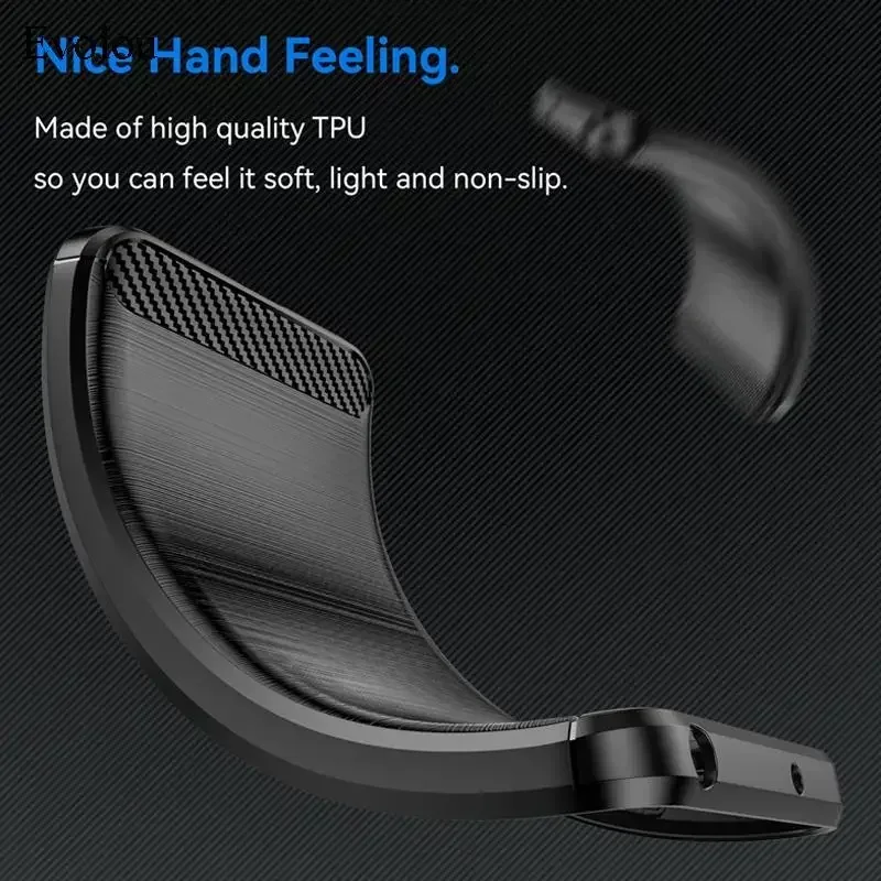 Carbon Fiber Silicone Shockproof Case with Magnetic Ring Stand Holder
