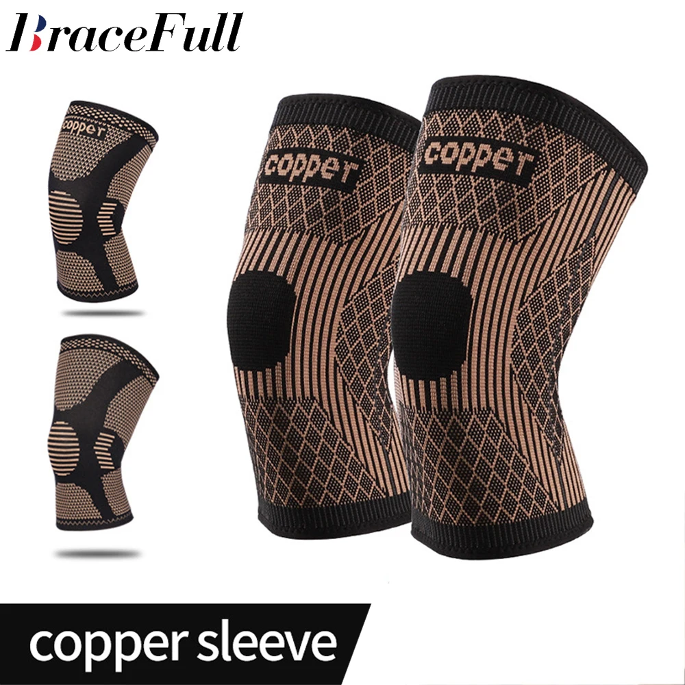 

1Pcs Copper Knee Brace Stretch Knitted Breathable for Arthritis Pain and Knee Sleeve for Home Gym Workout and Outdoor Sports
