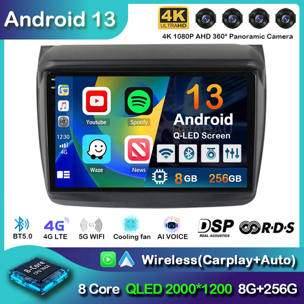 

Android 13 Carplay Auto Car Radio For Mitsubishi Pajero Sport 2 L200 Triton 2008-2016 Multimedia Video Player Head Unit 2Din DSP