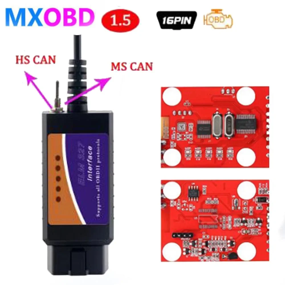 ELM327 V1.5 USB PIC18F25K80 CH340 HS/MS CAN для Ford elm327 для FoCCCus FORScan OBD2 сканер Диагностический автомобильный инструмент переключатель obd 2