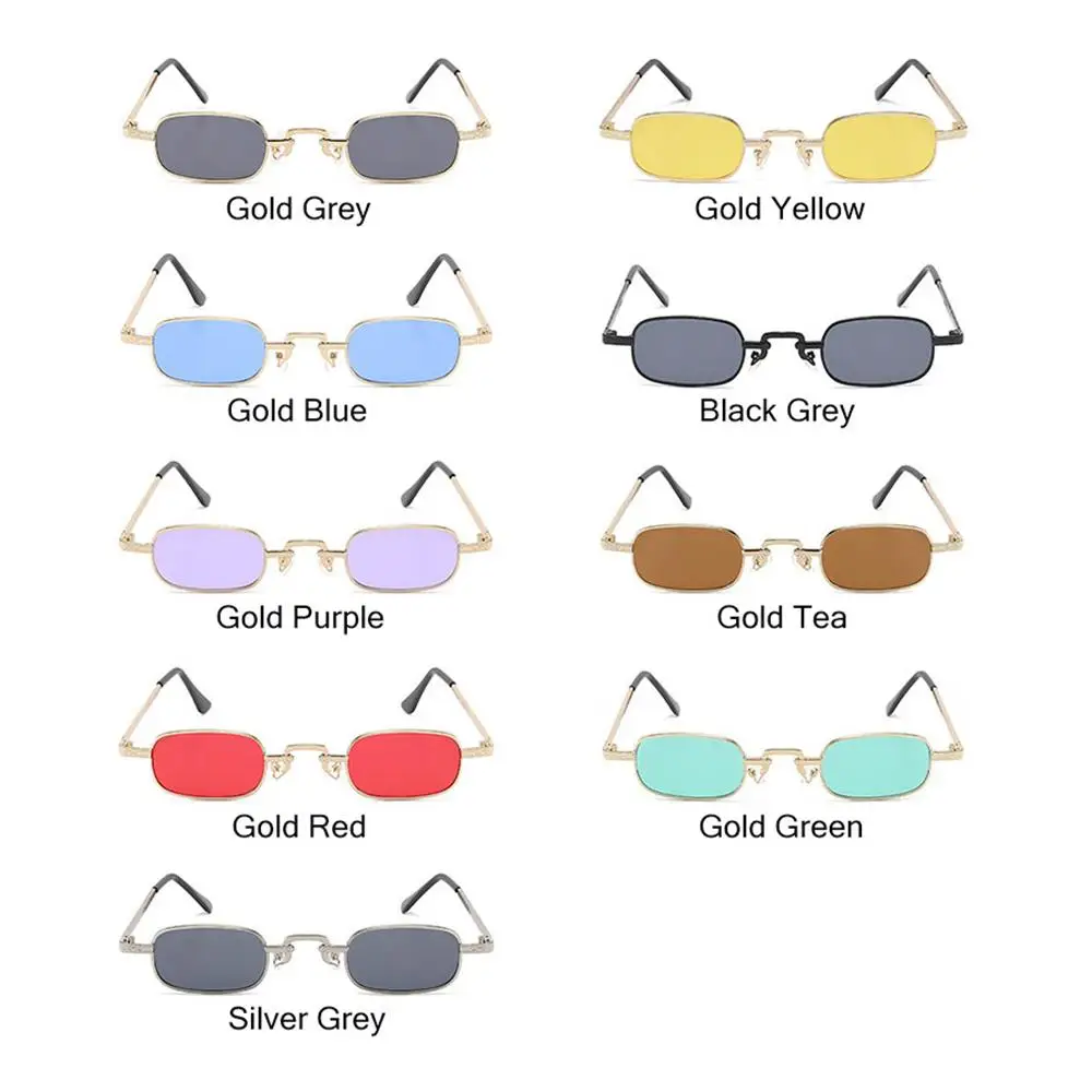 Metal Frame Small Rectangle Sunglasses UV400 Protection