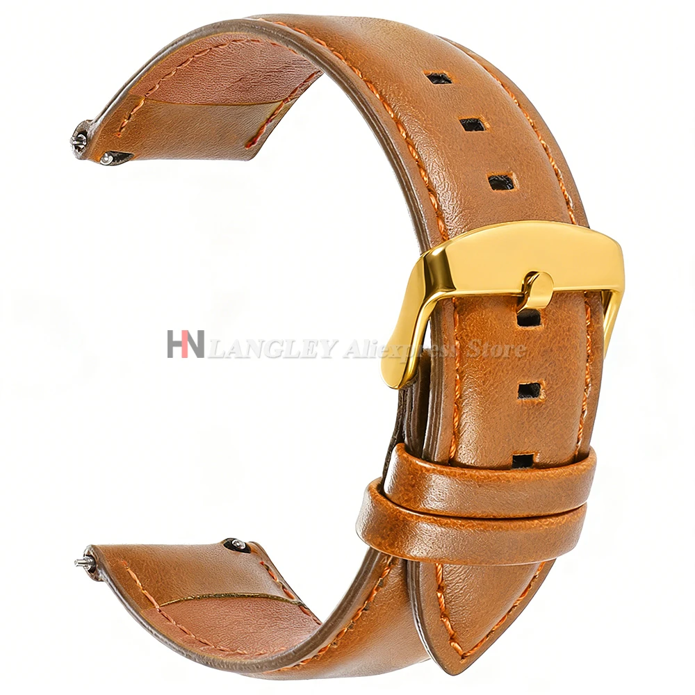 Vintage Brown Cowhide Leather Quick Release Strap - 18mm, 20mm, 22mm