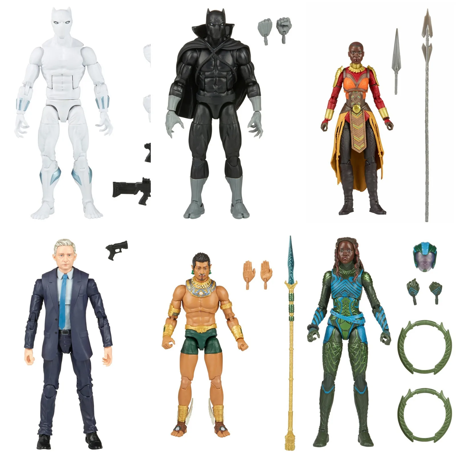 

Marvel Legends Black Panther Movie Hatut Zeraze OKOYE Nakia Namore Everett Ross 6" Action Figure From ATTUMA BAF Wave Toys Doll