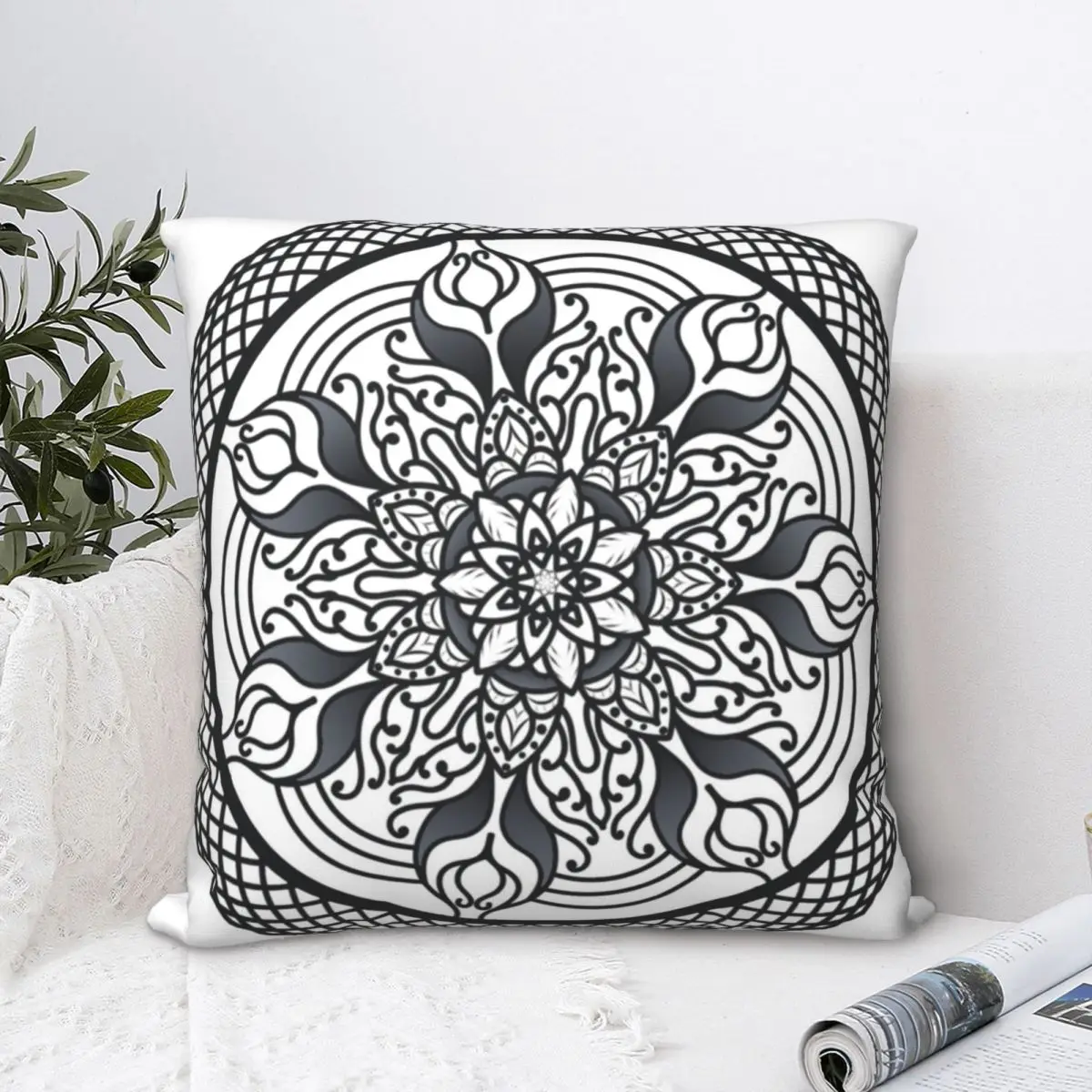 

Circular Pattern, Print Design Square Pillowcase Polyester Pillow Cover Velvet Cushion Decor Comfort Throw Pillow For Home Sofa