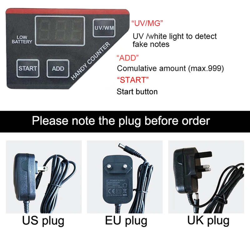 UV Fake Notes DetectorV30 Mini Portable Handy Money CheckerMachine For Cash and Banknote Paper Currency Counter
