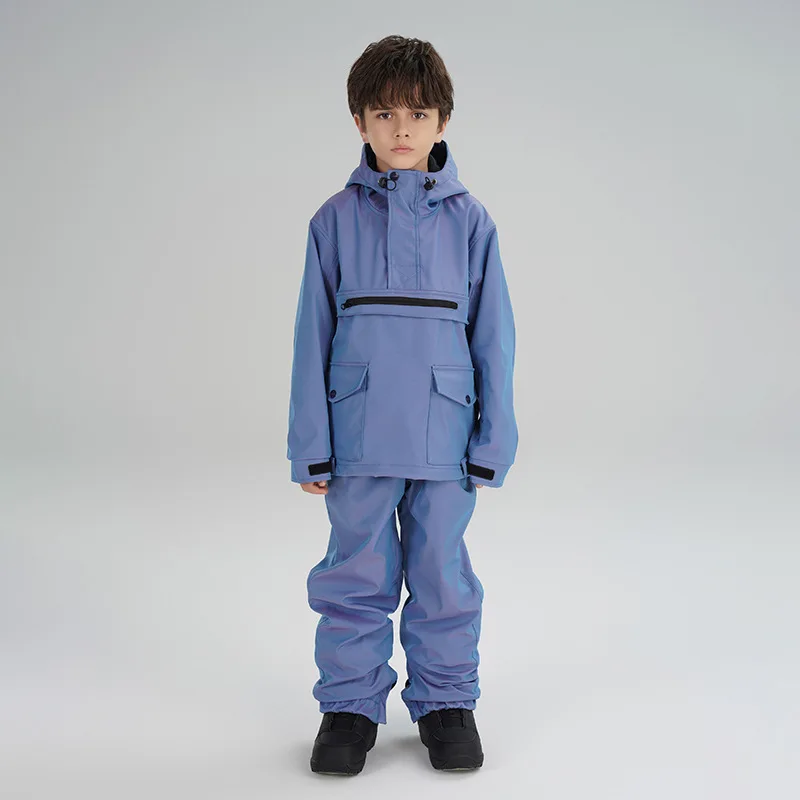 Children Ski Suit Girls Boys Snowboard Thickened Winter Snowsuit Warm Waterproof Youth Jacket Pants Overalls Clothing