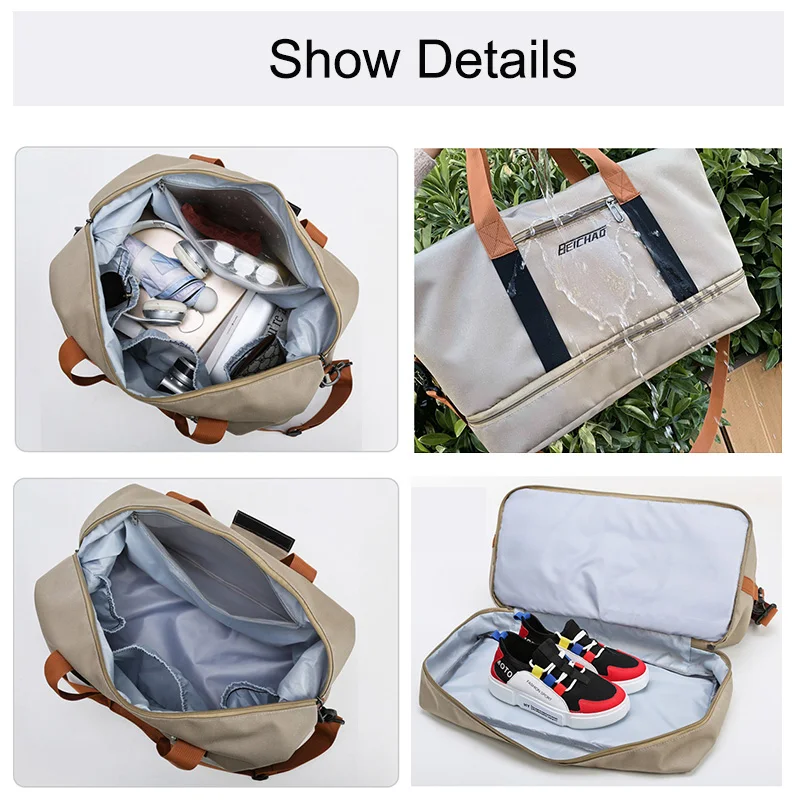 Women Fashion Travel Bags Large Capacity Waterproof Men's Sports Bag Dry and Wet Weekend Voyage Female Messenger Bag travel bags leisure bag
