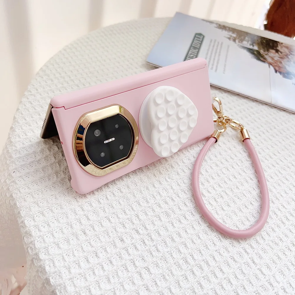 Cute Heart Suction Cup Phone Case For Huawei Foldable With Stand_voghion.com
