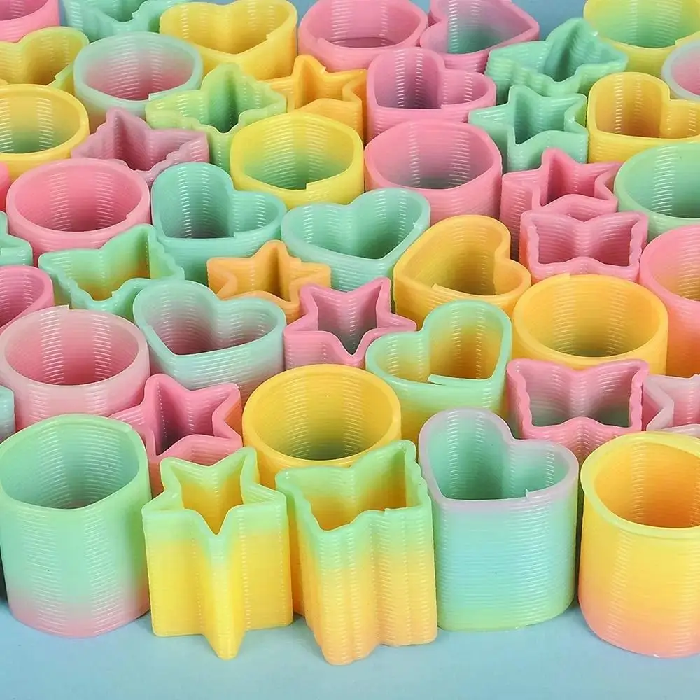 5pcs Multi-Shape Rainbow Magic Springs Toys Kids Boys Girls Plastic Creative Spring Coil Birthday Party Favors