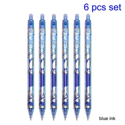 Vibrant Erasable Gel Pens Set - Pack of 6 with Washable Ink for Office and School Writing (6pcs Blue)