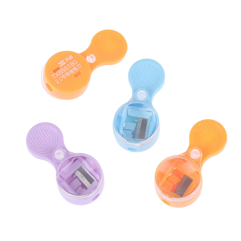 

4Pcs Cute Mini Thick Lead Core Pencil Sharpener Student Turntable Portable Sharpener