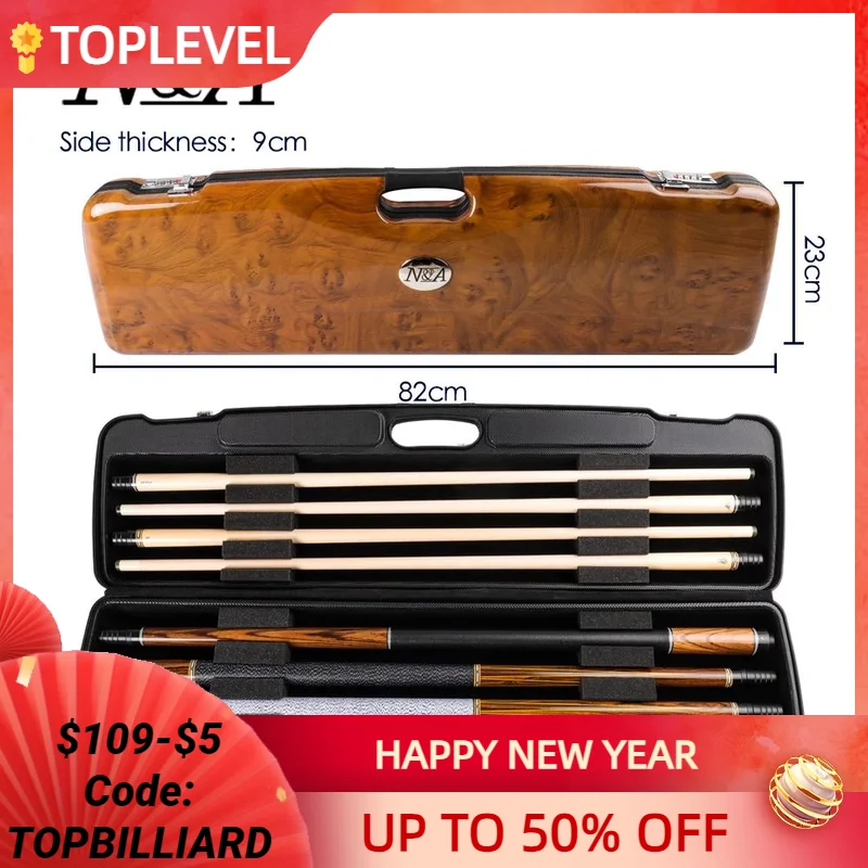 

Billiard Case 3 Butts 4 Shafts 4 Choices Hard Pool Cue Portable Case 82cm Length Large Capacity Billiard Accessories