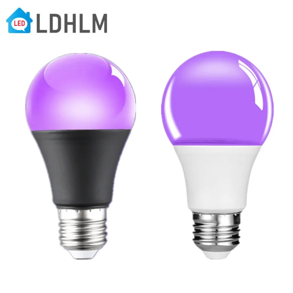 UV Purple Light Bulb 12W AC 85-265V PurpleTransparent Cover Hotel Party Ghost House Fluorescent Atmosphere Decoration Light