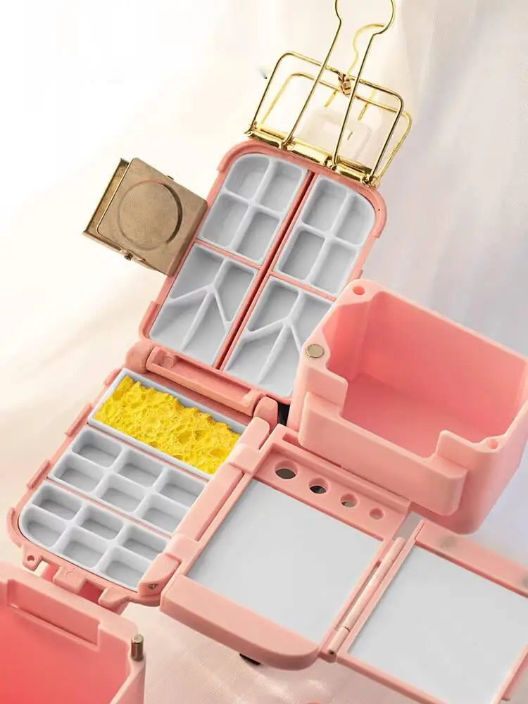 마법의 3D 프린팅 다기능 스케치 여행용 휴대용 접이식 디스펜싱 팔레트 미술 학생 초보자용