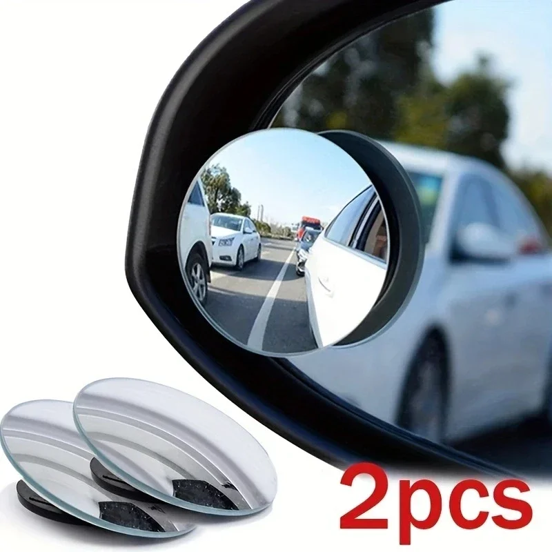 Car Blind Spot Rear View Mirror Wide Angle 360 Degree Adjustable Small Round Mirror Car Reverse Auxiliary Rearview Convex