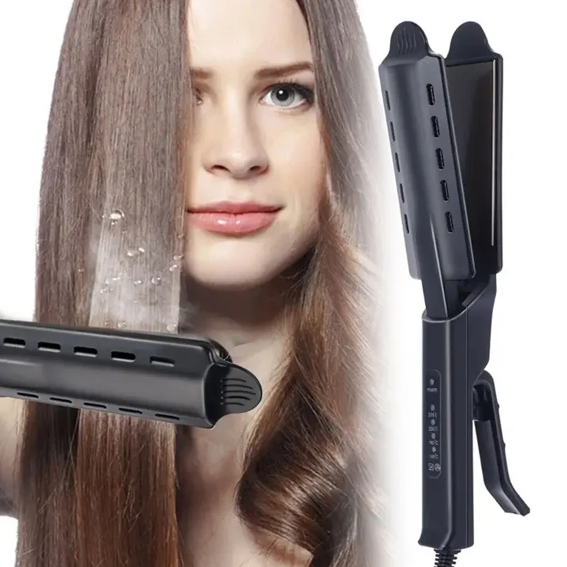 steampod steam hair straightener wide plate steam flat iron hair straightener salon ceramic for curly