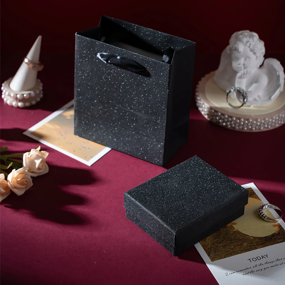 24Pcs Gold Silver Black Jewelry Kraft Paper Packaging Boxes For Earring Necklace Bracelet Gift Package Storage Case Dropshipping
