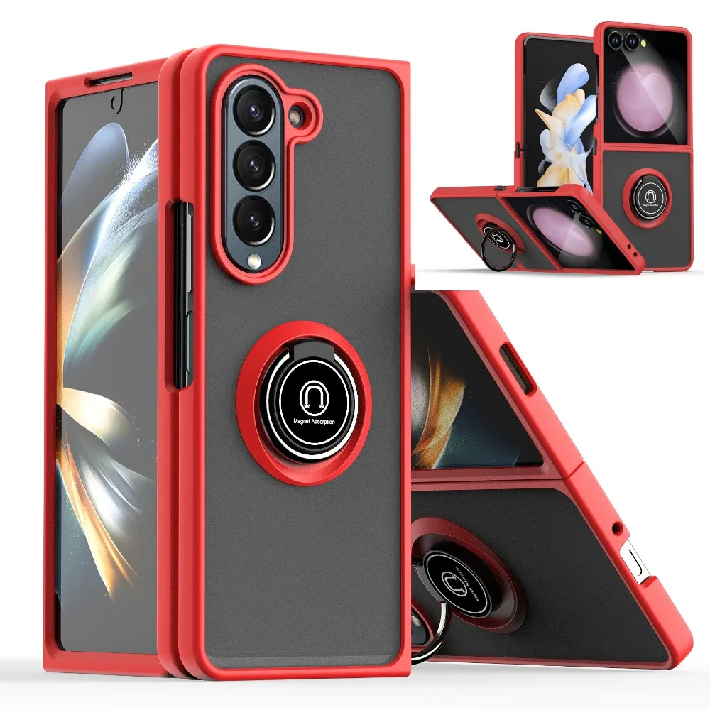Armor Matte Car Ring Holder Shockproof Phone Case Cover