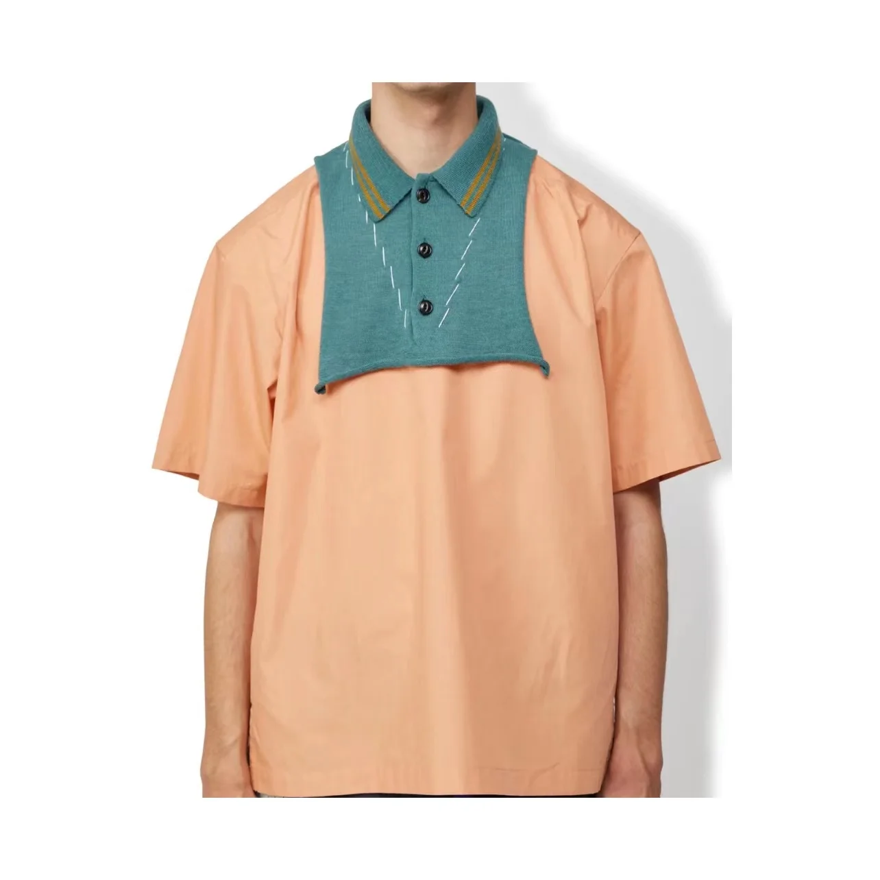 23SS KOLOR Abe Runyi Japanese Dual Color Patchwork Contrasting 