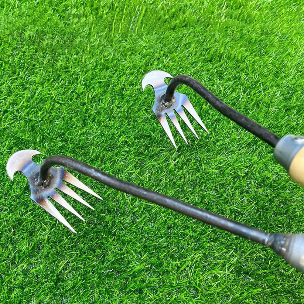 

4 Teeth Long Handle Manual Weeding Tool Reusable Lightweight Planting Supplies For Soils Loosening Gardening Tools Hand Tools