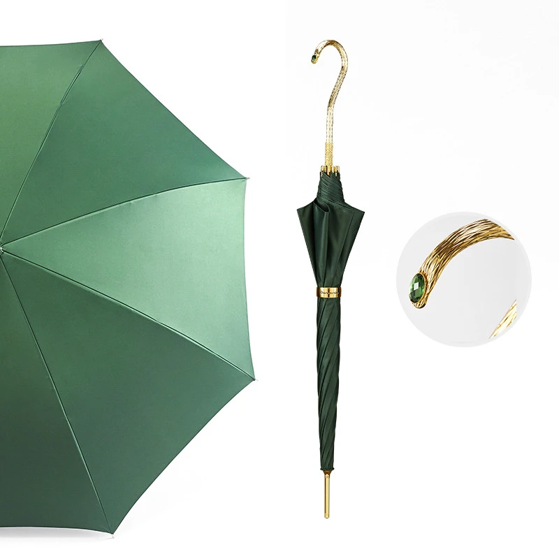 Paraguas de lujo de Metal para mujer, sombrilla de mango largo y curvo, paraguas nórdico grande a prueba de viento, Parapluie Ideas de regalo SY376|Paraguas| - AliExpress