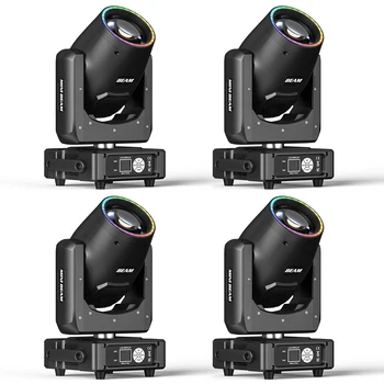 Yiflamefly 4Pcs 450W Moving Head Lights RGBW DMX512 Stage Lights DMX Sound Activated Play DJ Light For Wedding Party Music 1