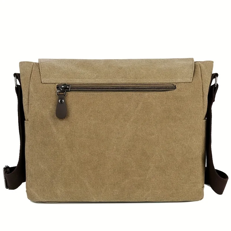 Borsa a tracolla in tela retrò da uomo, borsa a tracolla grande, borsa a tracolla casual per appendere il pendolarismo quotidiano, borse da scuola per il college - immagine 5