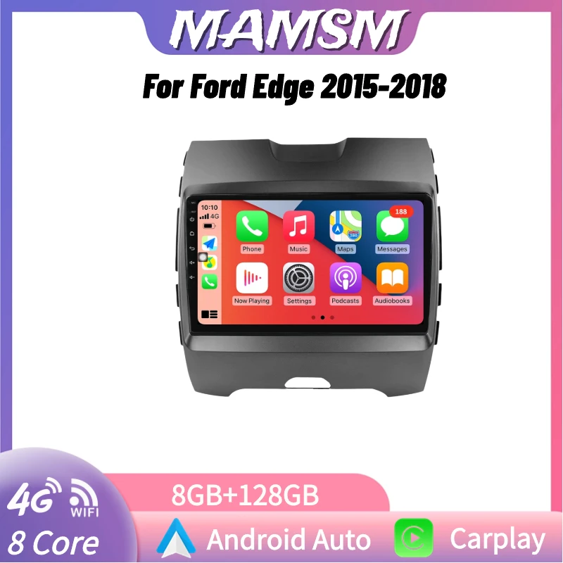 

MAMSM Android Auto Radio Wireless CarPlay Multimedia Player For Ford Edge 2015-2018 Navigation GPS Bluetooth 4G 2 Din autoradio