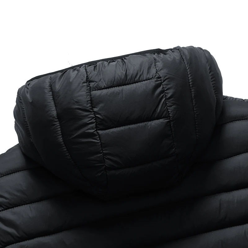 2024 New Men's Lightweight Padded Jackets Autumn Spring Warm Demi-season Hooded Zip-up Parka Black Big Size Coat Male Outerwear