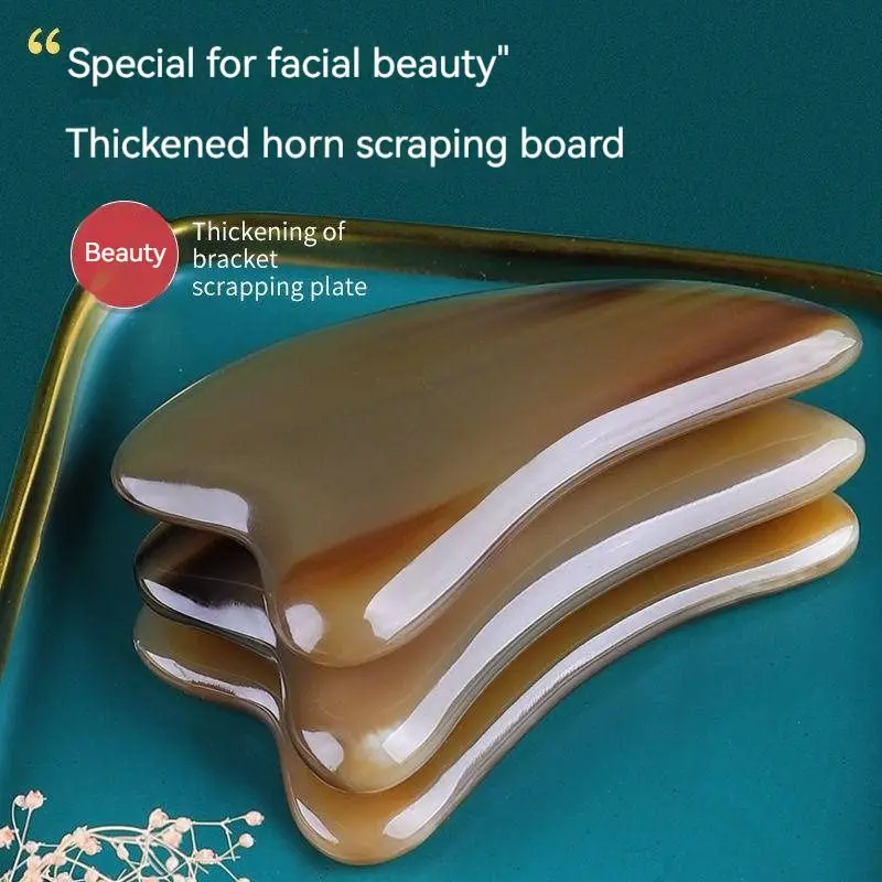 

Gua Sha Massage Tool Natural White Yak Horn Scraping Board Rib Bar Leg Facial Beauty Body Scraping