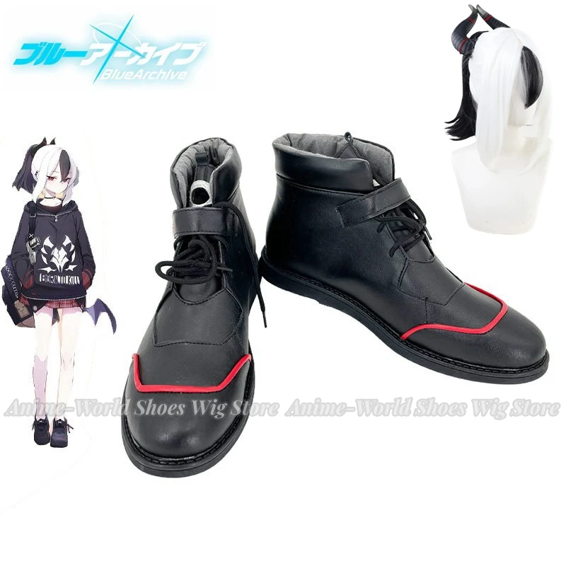 

Game Blue Archive Onikata Kayoko Cosplay Shoes Halloween Carnival Boots PU Shoes Cosplay Props Wig Custom Made