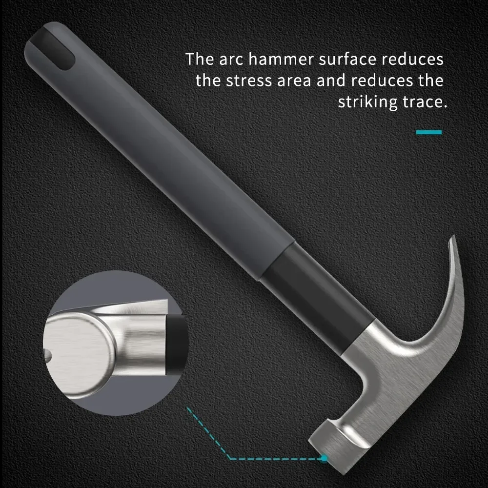 JIMIHOME Claw Hammer High-Carbon Steel Handle Claw Hammer Multifunctional Household Safety Pulling Nail Emergency Escape Tools 4