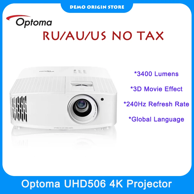 

Optoma UHD506 4K UHD Projector 3D DLP HDR Home Theater 240Hz Refresh Rate Gaming Long Throw Beamer