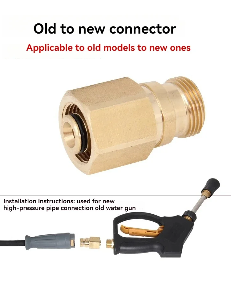 High Pressure Water Gun Adapter, M22-14 Thread Brass Connector, Compatible with Karcher HD Series Pressure Washers 5