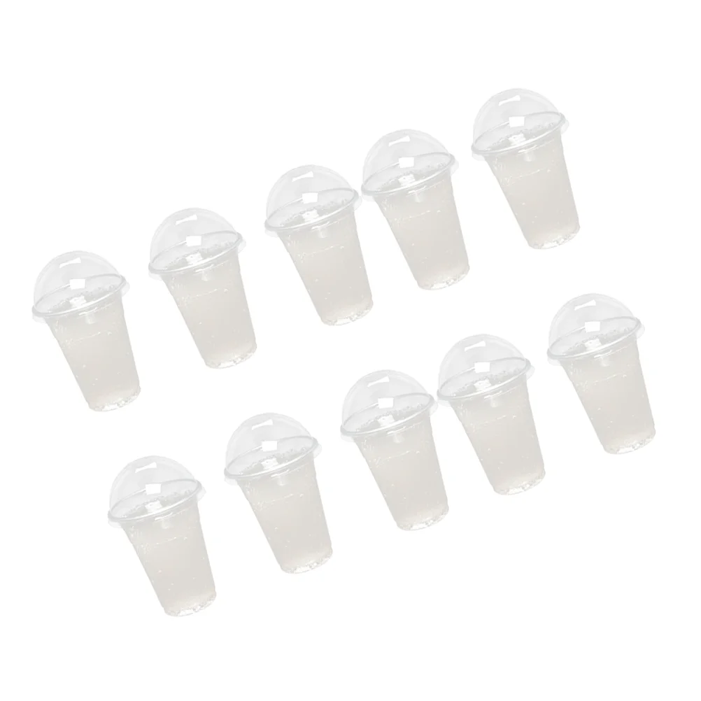 50 Pcs 500ml Disposable Clear Plastic Cups With Hole Dome Lids For Tea Fruit Juice Milk Tea With Covers plastic cups