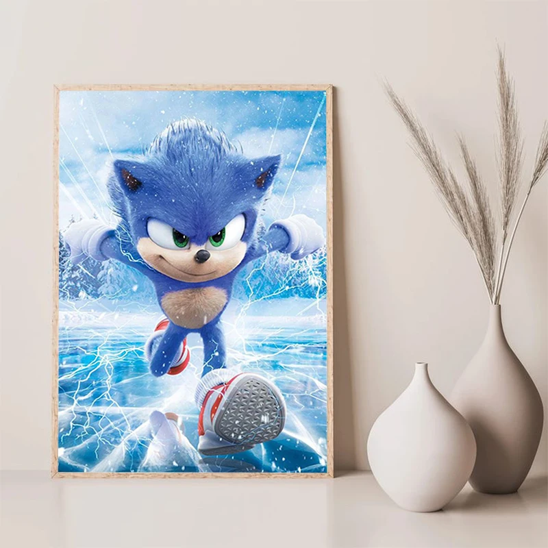 thumbnail image 1 of Póster de S-Sonic H-Hedgehog, decoración de habitaciones, decoración de salas de estar, decoración del hogar, carteles para decoración de paredes, pinturas decorativas, 1 of 5