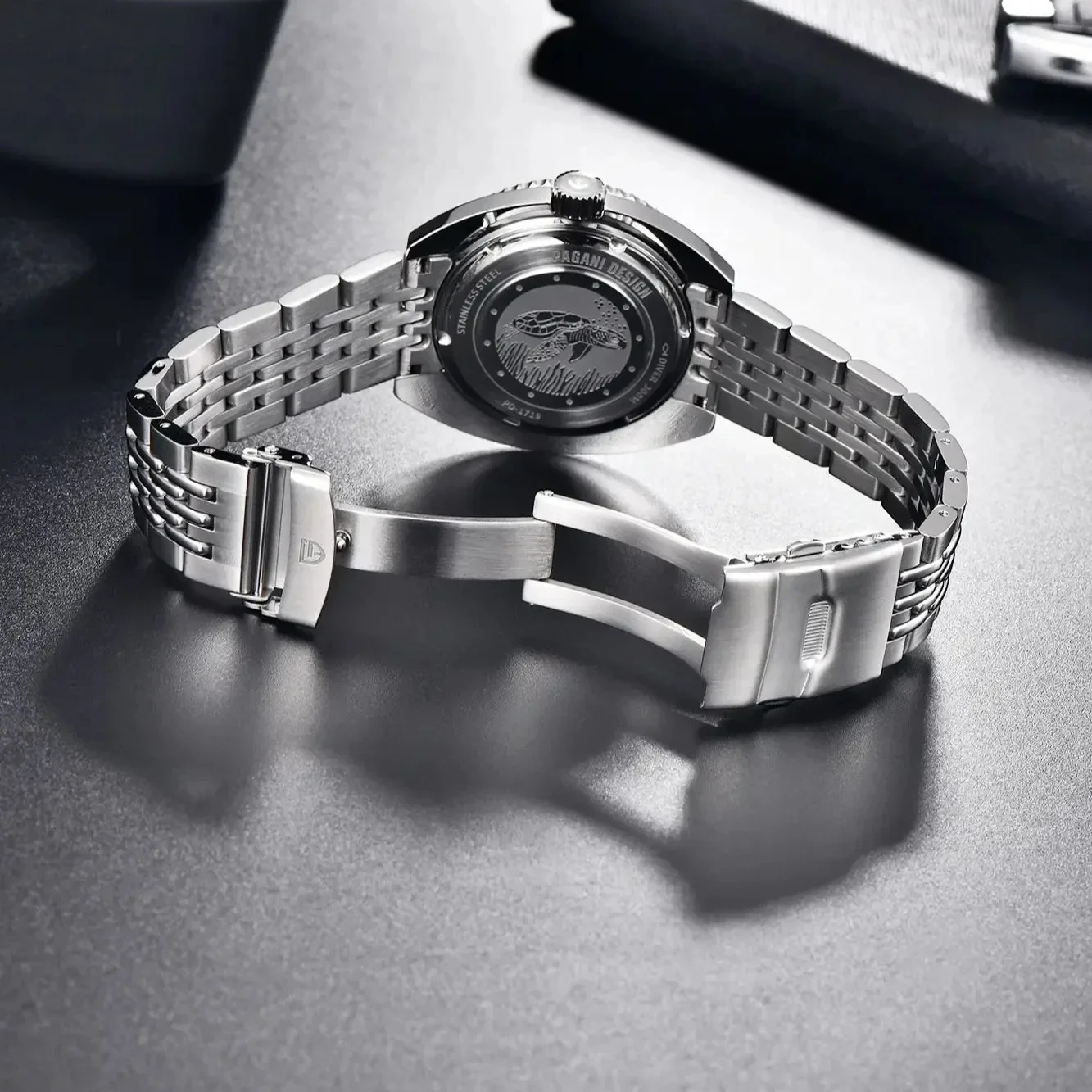 PAGANI DESIGN Men Mechanical Automatic Watch NH38 Sapphire Glass Stainless Steel Diving Chronograph PD1719