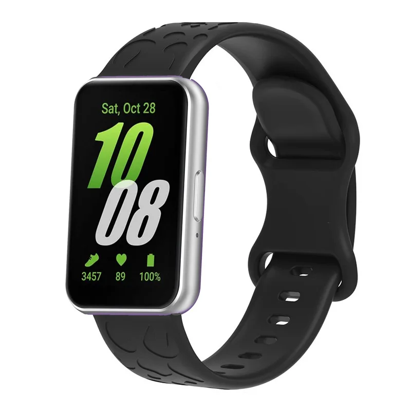Leopard Engraved Silicone Strap with Connector