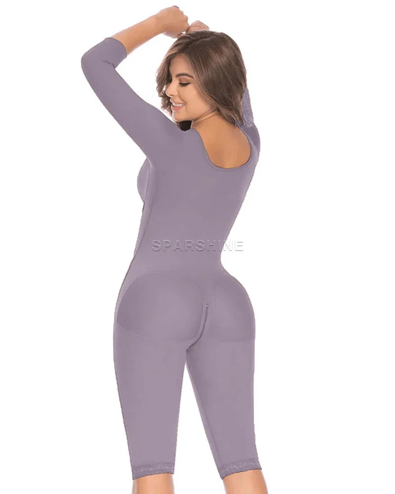 Women's Tummy Control Bodysuit Body Shaper Side Zipper Butt Lifter Breast Support Flat Belly Long Shaperwear
