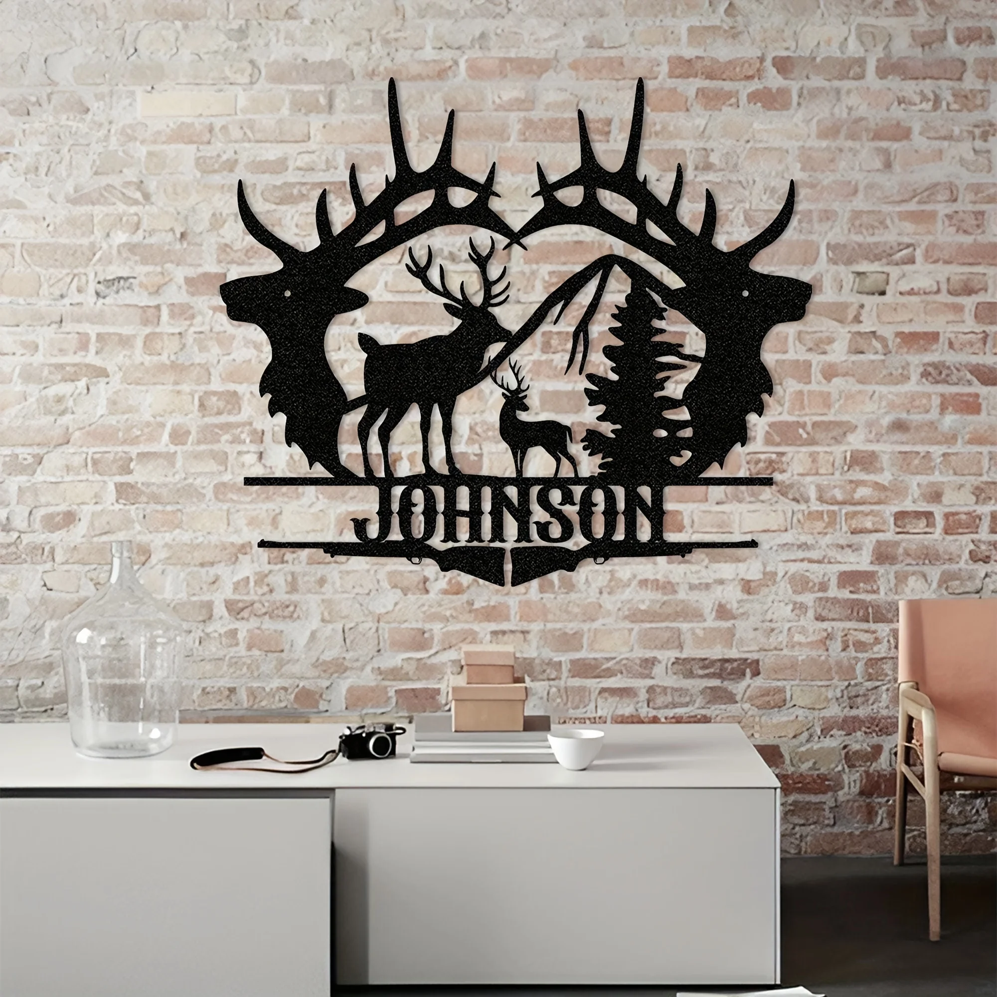 Customizable Deer Silhouette Metal Wall Art – Rustic Wildlife Decor for Home, Kitchen, Garden & Outdoor Spaces 4