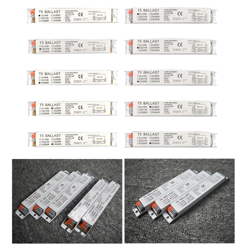 Electronic Ballast Upgraded 220-240V Wide Voltage T5 Electronic Ballast Fluorescent Lamp Ballasts Simple Installation for Factory Workshop M4YD