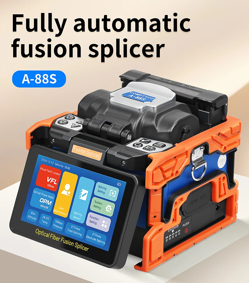 A-80S/A-88S Optical Fiber Fusion Splicer 6 Motor Touch Screen Multilingual Fiber